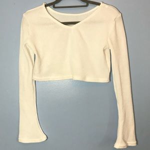 White Cropped Long Sleeve
